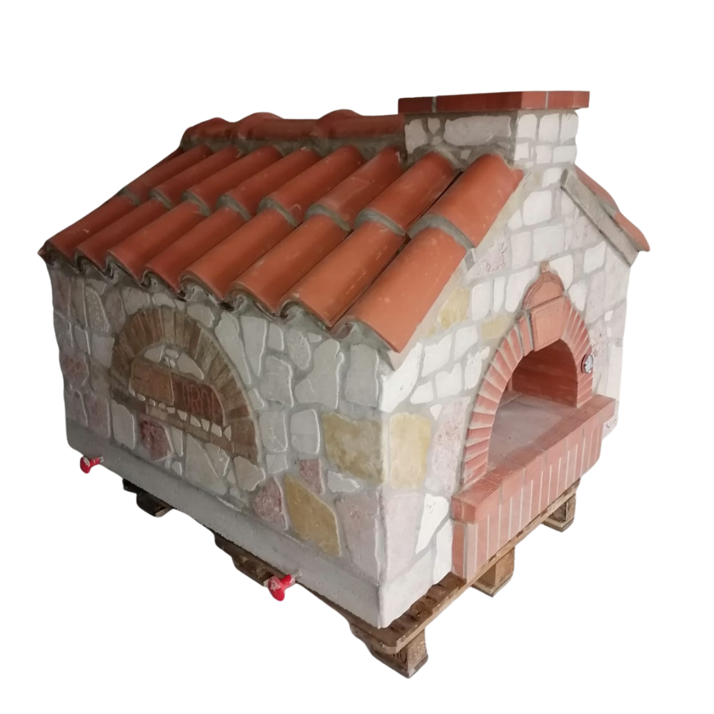 Forno a Legna - Versione House con Tetto - Personalizzabile - Base Rettangolare
